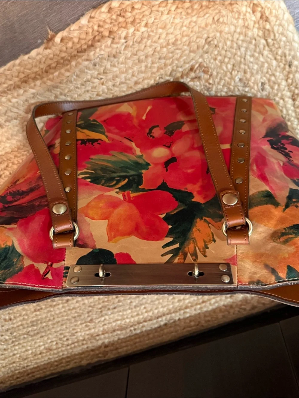 Patricia Nash Floral Leather Tote Bag